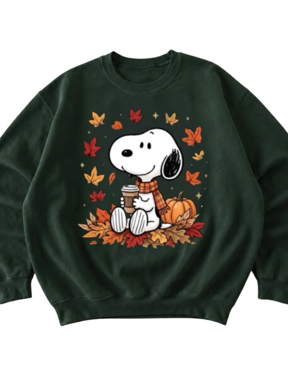 Forest Green Snoopy Fall Graphic Sweatshirt